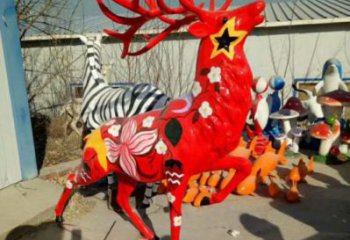 梅花鹿方案精品，景觀雕塑，玻璃鋼梅花鹿雕塑生產(chǎn)商