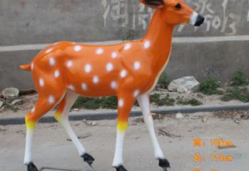 廣場小鹿雕塑，彩繪工藝，玻璃鋼動物雕塑廠家