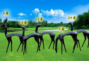 抽象小鹿雕塑專供，美陳雕塑，仿銅小鹿雕塑預定