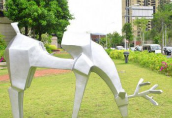 小鹿雕塑精選，露天雕塑，抽象小鹿雕塑制作展品