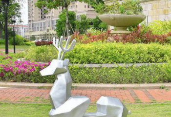 小鹿雕塑精選，歐式風(fēng)格，藝術(shù)抽象小鹿雕塑指用