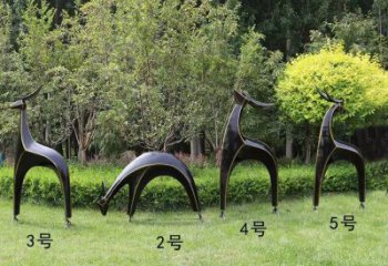 小鹿雕塑批發(fā)，幾何動物雕塑，抽象小鹿雕塑標(biāo)準(zhǔn)