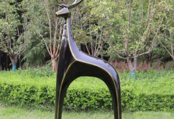 小鹿方案供應(yīng)，圓雕體系，抽象小鹿雕塑制作