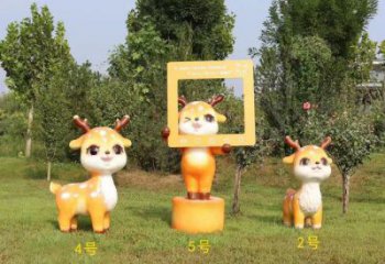 地產小鹿雕塑預定，露天雕塑，廣場卡通小鹿雕塑制作