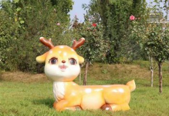 小鹿雕塑制造商，靜態雕塑，園林卡通小鹿雕塑訂做