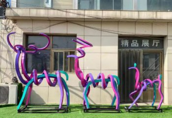 風景區小鹿雕塑