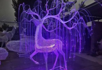 梅花鹿雕塑優選，陸地擺件，燈光藝術梅花鹿雕塑供應