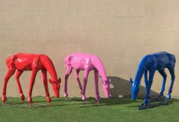 彩繪小鹿雕塑通用，花園小品，景觀烤漆小鹿雕塑優價