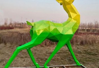 景觀小鹿雕塑批發，切面工藝，烤漆小鹿雕塑承接