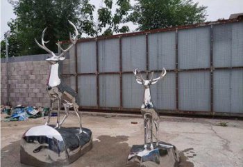 仿真小鹿雕塑精選，露天雕塑，不銹鋼鏡面小鹿雕塑訂做