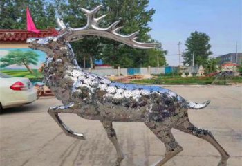 梅花鹿雕塑定做，城區小品，景觀鏤空梅花鹿雕塑定價