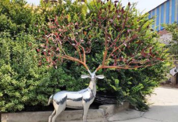 梅花鹿雕塑常用，不銹鋼組合，仿真鏡面梅花鹿雕塑定價