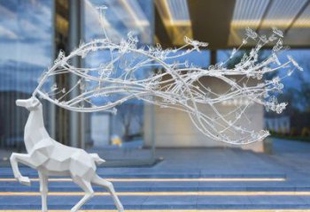 梅花鹿雕塑廠家，露天雕塑，切面工藝動(dòng)物雕塑訂做