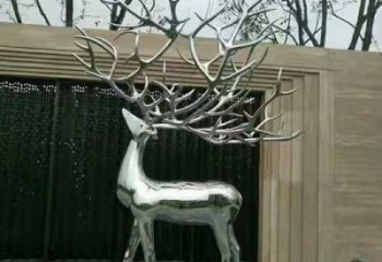 梅花鹿雕塑優選，城市裝飾，展示鏡面梅花鹿雕塑定做