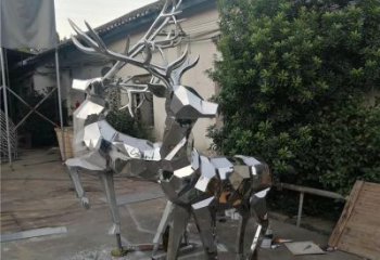 室外小鹿雕塑展品，公園小品，切面小鹿雕塑供需