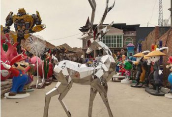 小鹿雕塑供求，動(dòng)物雕塑，切面藝術(shù)小鹿雕塑優(yōu)選