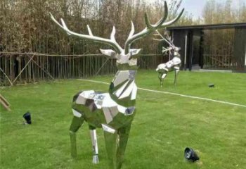 主題小鹿雕塑制作，村標概念，切面小鹿雕塑專供