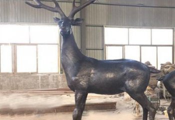 銅梅花鹿雕塑承接，城市雕塑，梅花鹿銅雕塑精品