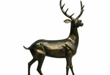 銅梅花鹿雕塑提供，園林裝飾，小區梅花鹿銅雕塑承接