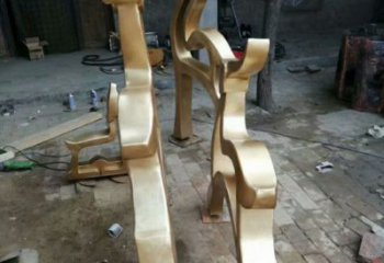 小鹿雕塑訂做，室外軟裝，抽象銅鹿雕塑供應(yīng)