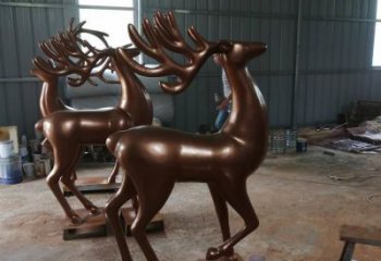 景觀小鹿銅雕塑定價，廣場雕塑，小鹿銅雕塑制作