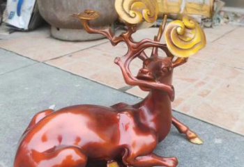 抽象馴鹿雕塑，仿古動(dòng)物雕塑，仿古擺件