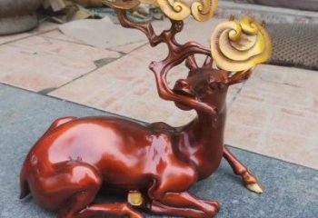 園林馴鹿雕塑，噴漆動物雕塑，烤漆彩繪形式