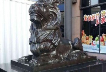 大門(mén)口獅子雕塑，仿銅玻璃鋼獅子雕塑加工制作