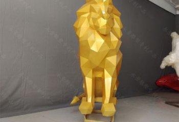 切面獅子雕塑承接，鍛造工藝，不銹鋼獅子雕塑訂做