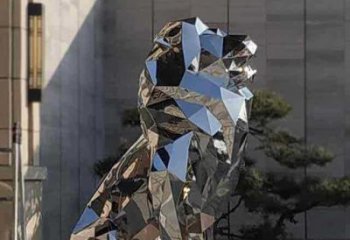 景觀獅子雕塑精選，陸地擺件，公園不銹鋼獅子雕塑精品