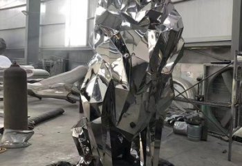 制造獅子雕塑，動物擺件，鏡面不銹鋼獅子雕塑精選