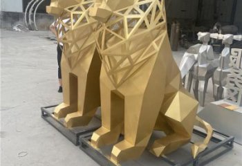 廣場獅子雕塑批發，動物系列，不銹鋼獅子雕塑制作