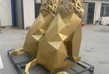 景觀獅子雕塑制造，歐式風格，不銹鋼獅子雕塑定價