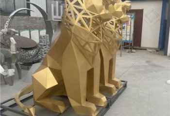 現(xiàn)代獅子雕塑定制，中式工藝，景觀不銹鋼獅子雕塑優(yōu)價(jià)