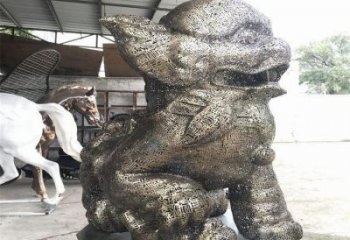 景觀獅子雕塑選定，美陳雕塑，鏤空鋼絲獅子雕塑優(yōu)選