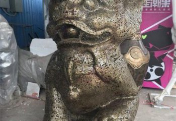 透雕獅子雕塑精品，鏤空編織工藝，不銹鋼獅子雕塑供求