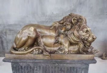 鑄銅獅子雕塑供求，景觀裝飾雕塑，戶外趴獅雕塑制造商