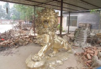 門(mén)口獅子雕塑點(diǎn)擊，地標(biāo)動(dòng)物擺件，走獅雕塑承接