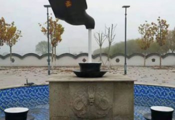 戶外水景吊壺雕塑，公園小品，流水吊壺雕塑制作