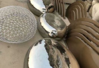 廣場坐凳雕塑，抽象景觀雕塑，鏡面效果