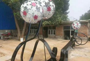 蒲公英坐凳雕塑制作，幾何原理方案，烤漆坐凳雕塑