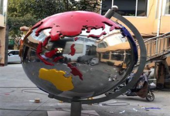 地球雕塑生產，城區小品，不銹鋼地球雕塑標準廠家