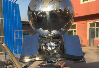 地球儀雕塑預定，城區小品，不銹鋼書籍地球儀雕塑制造商
