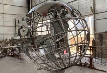 地球儀雕塑制作制造商，鋼管組合，公共鏡面地球儀雕塑優(yōu)選