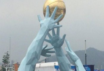 戶外地球儀擺放通用，陸地擺件，景觀手托地球儀雕塑優選