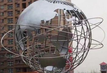 地球儀雕塑點(diǎn)擊，景觀雕塑，現(xiàn)代地球儀雕塑廠家