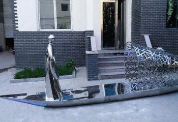 乘船人雕塑通用，鍛造工藝，中式不銹鋼乘船人雕塑通用