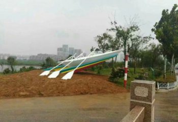 龍舟雕塑批發，烤漆工藝，不銹鋼龍舟雕塑精選