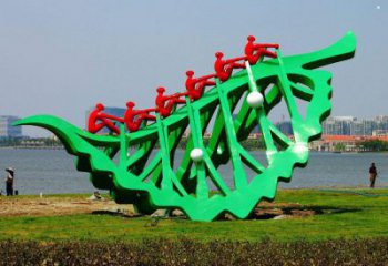 龍舟雕塑優價，歐式風格，不銹鋼龍舟雕塑廠家