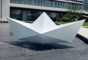 抽象紙船雕塑廠家，標(biāo)識(shí)雕塑，景觀折紙船雕塑指用